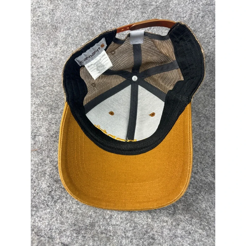 Carhartt Trucker Hat Mens OS Brown Mesh Back Snapback Logo Cap 100141
